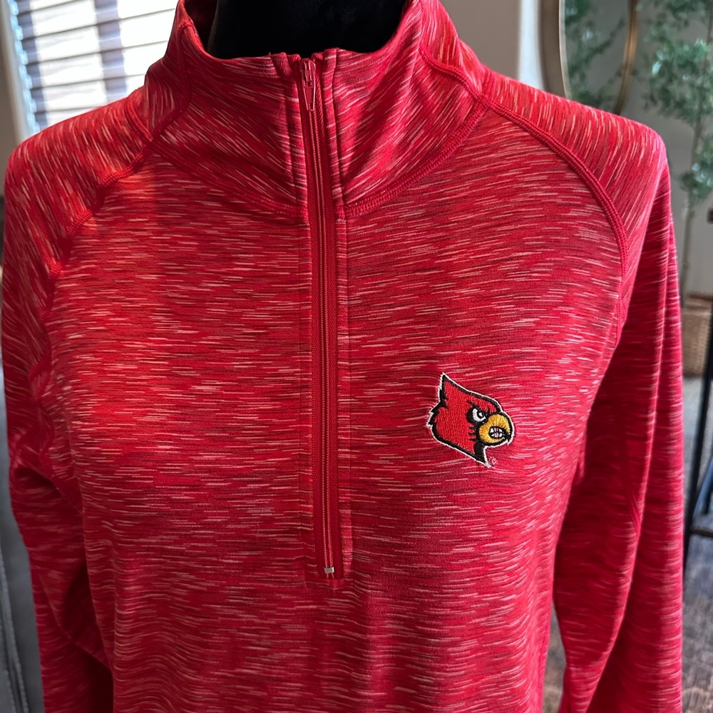 Women's Red Quarter-Zip Pullover